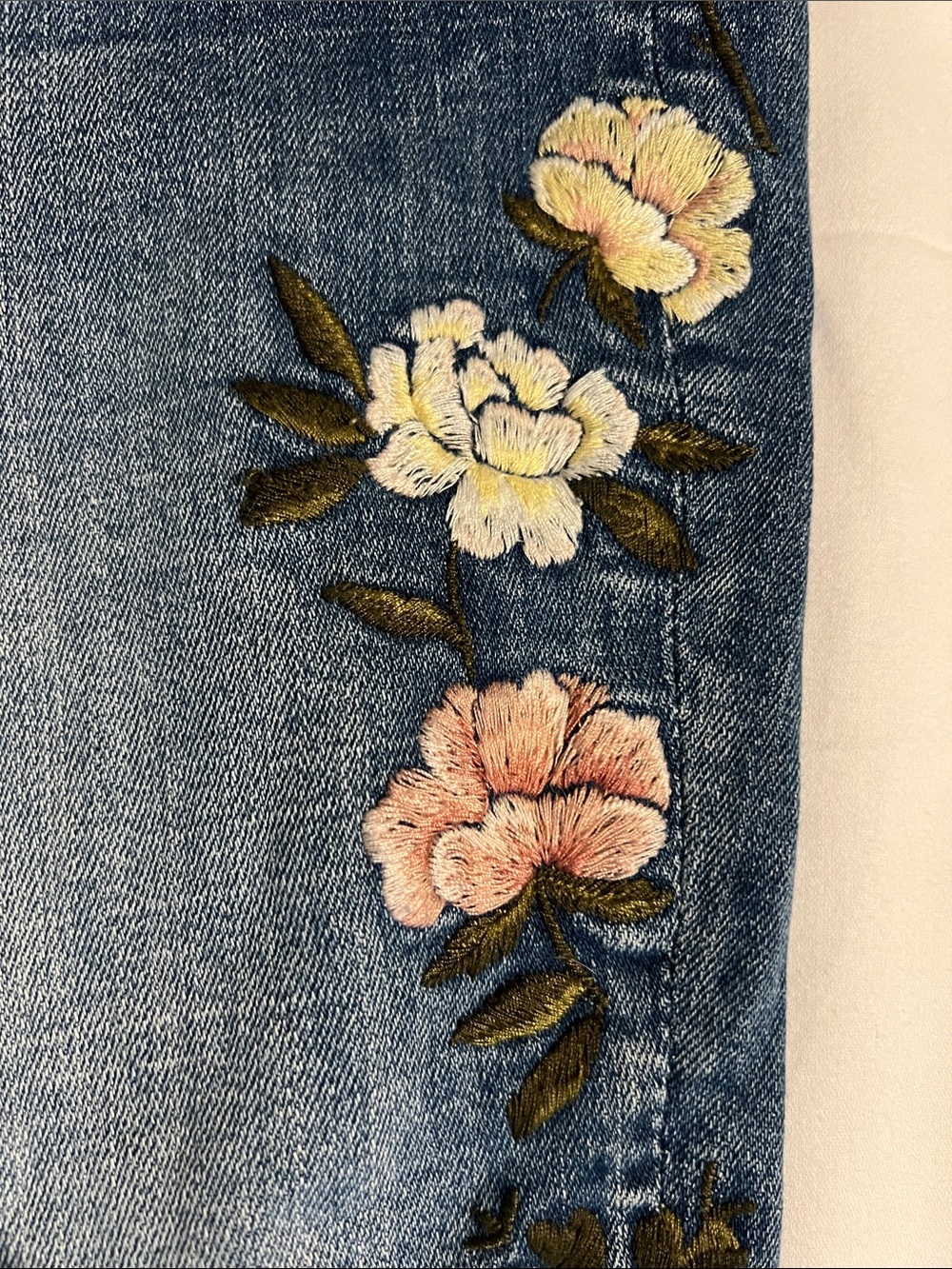DRIFTWOOD Dark Blue Jackie High Rise Pink, Yellow and Blue Embroidery - Picture 7 of 8